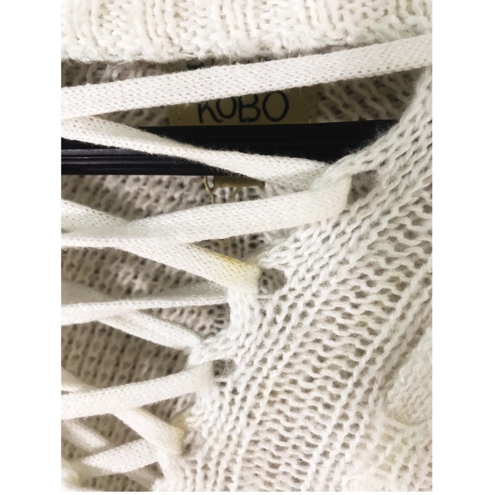 Torn by Ronny Kobo Paige Ruffle Lace Up Sweater - Picture 4 of 7